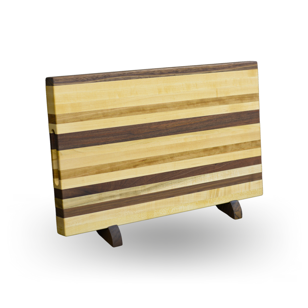 Medium Edge Grain Cutting Board - Walnut, Cherry & Maple (12”x18”x1.5")