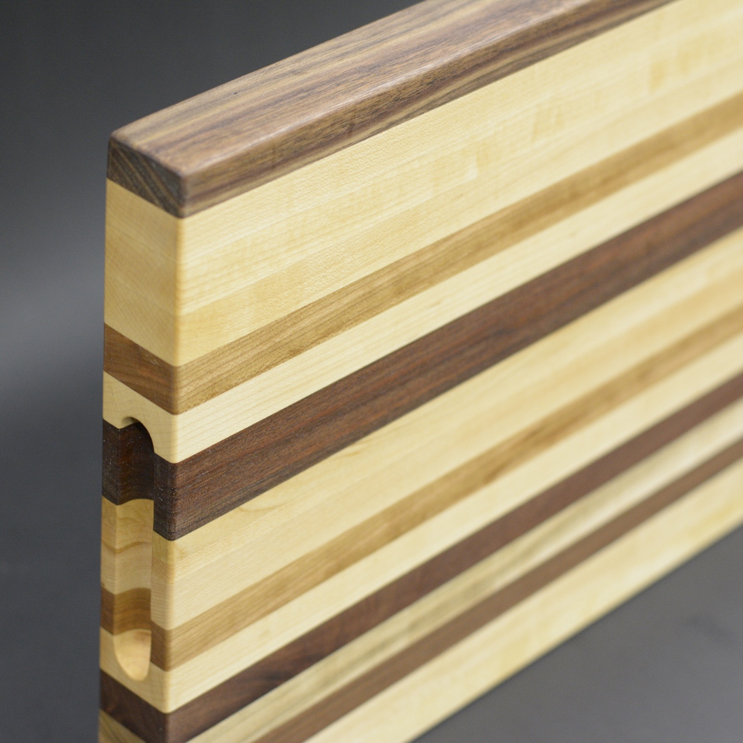 Medium Edge Grain Cutting Board - Walnut, Cherry & Maple (12”x18”x1.5")