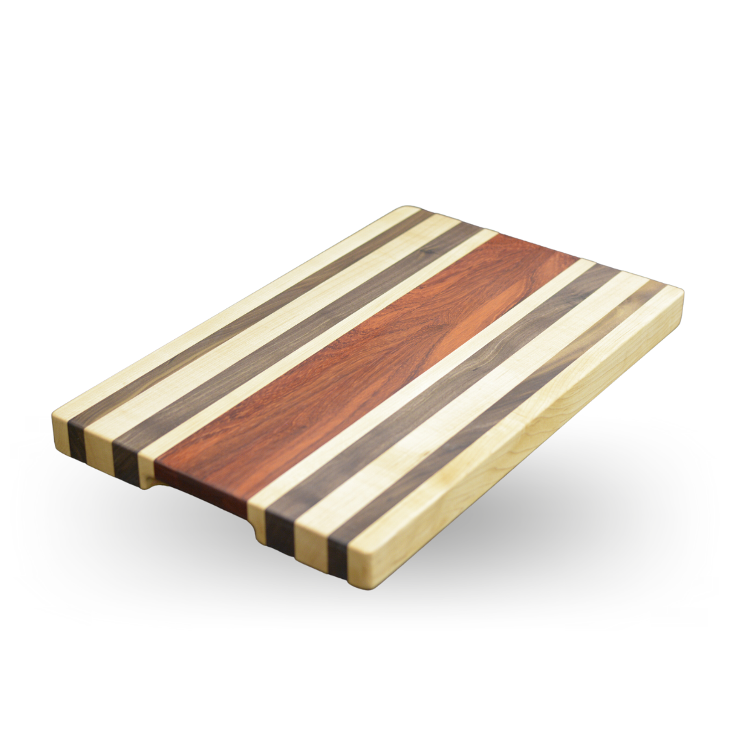 Large Edge Grain Cutting Board - Maple, Walnut & Padauk (16”x22”x1.5")