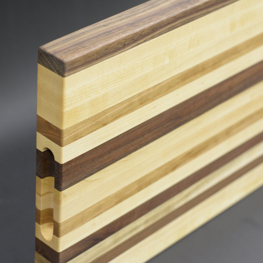 Edge Grain Cutting Board - Walnut, Cherry &amp; Maple (16”x22”)