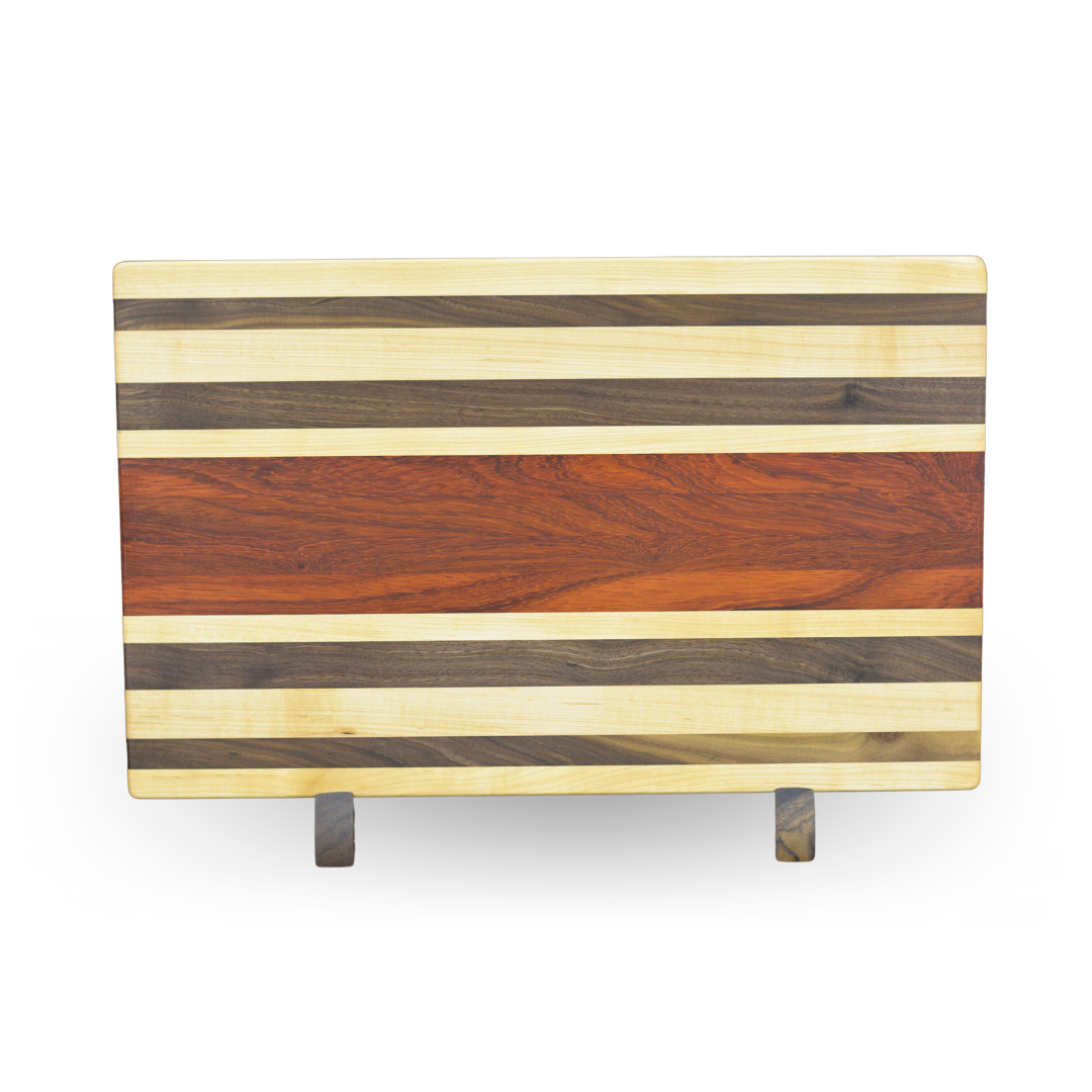 Edge Grain Cutting Board - Maple, Walnut &amp; Padauk (16”x22”)